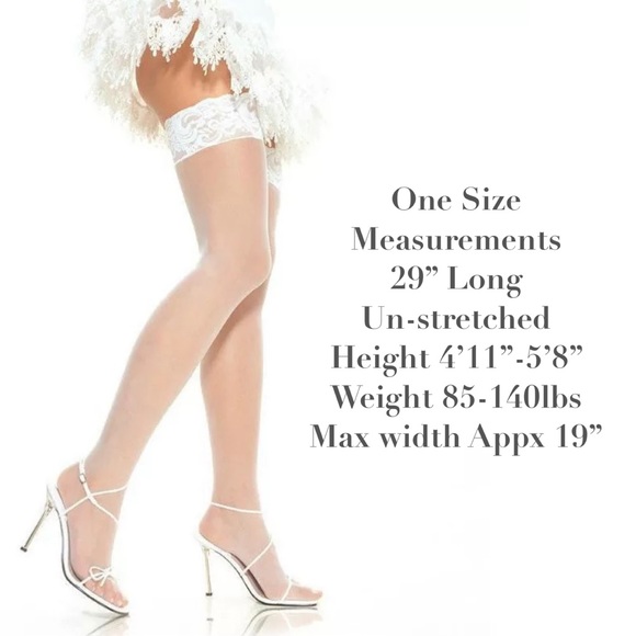 Sexy Thigh High Over The Knee White Stockings - Picture 11 of 11